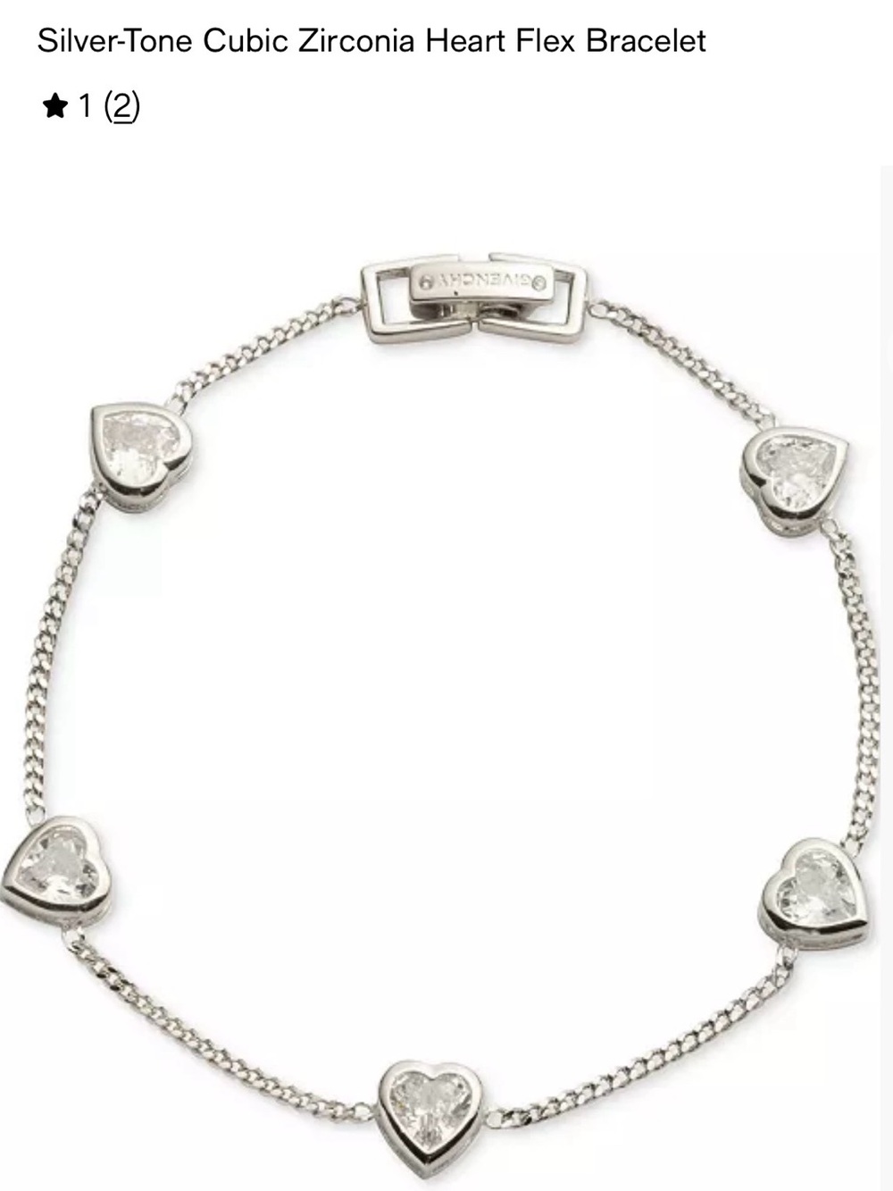 Givenchy Silver Heart Link Bracelet
